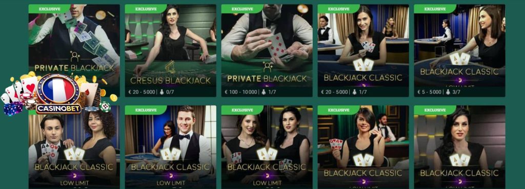 blackjack live casino.